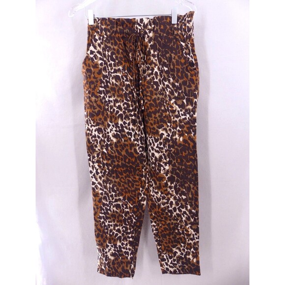 Veronica Beard 0 Women's Oksana Linen Pants Cropped Leopard Print NWT - Picture 2 of 10